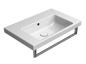 NORM 60X40 - Rectangular single ceramic washbasin with towel rail by GSI ceramica - view 2